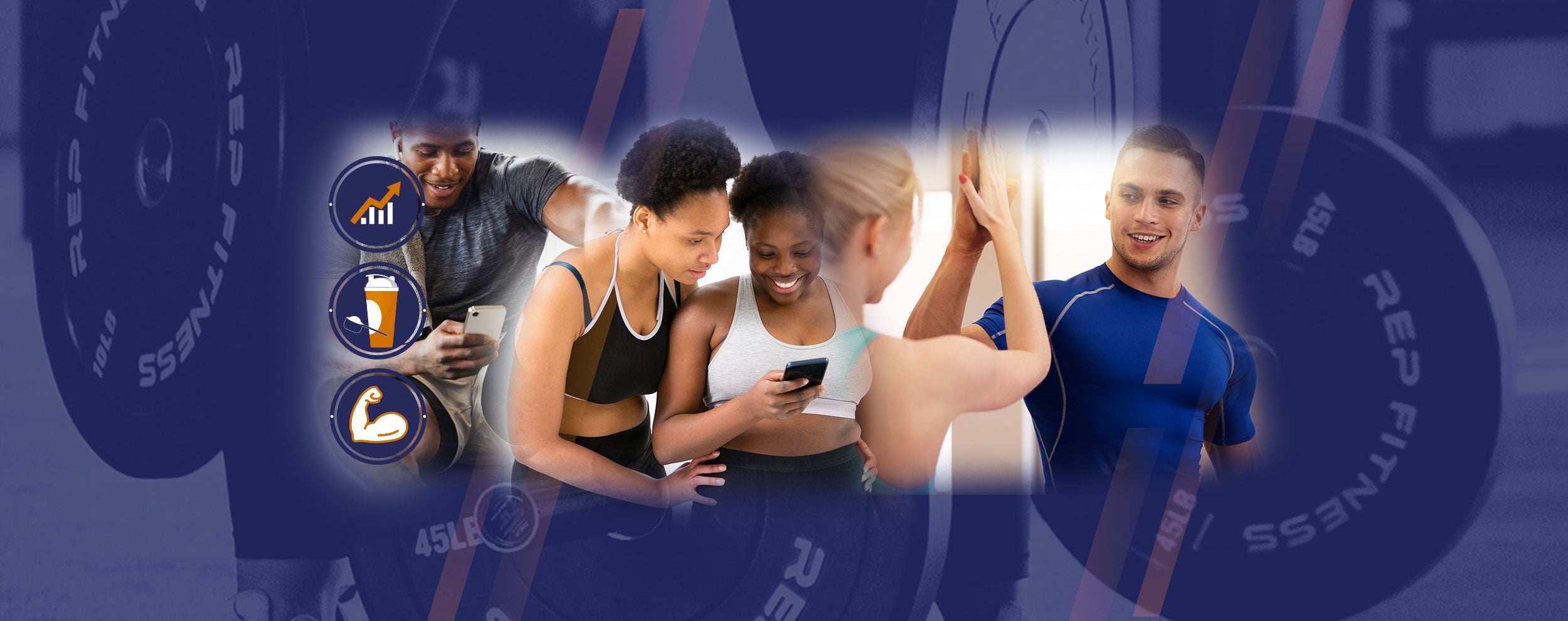 Brand Ambassadors using fitness app, highlighting Pro-Fit's residual income opportunity.